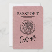 Invitation Dusty Rose Cancun Mariage de passeport (Dos)