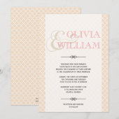 Invitation Dusty rose carrelage marocain et mariage moderne (Devant / Derrière)