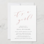 Invitation Dusty Rose "C'est une fille" Baby shower de callig (Devant)