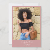 Invitation Dusty Rose Classe de Script Photo Graduation Party (Dos)