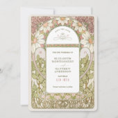 Invitation Dusty Rose Daisies Enregistrer Date Art Nouveau Mu (Devant)
