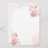 Invitation Dusty Rose Dreamy Floral Frame Cross Baptism (Dos)