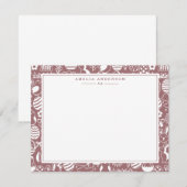 Invitation Dusty Rose Easter Egg Frame Note Card (Devant / Derrière)