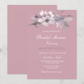 Invitation Dusty rose Élégant Floral Douche nuptiale Invitati (Devant / Derrière)