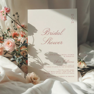 Invitation Dusty Rose Élégante Calligraphie Baby Shower de Ma