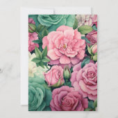 Invitation Dusty Rose et Emerald Green Floral Mariage (Dos)