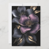 Invitation Dusty rose et gris Floral 21e fête d'anniversaire (Dos)