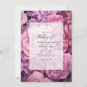 Invitation Dusty Rose et Mauve Floral Mariage (Devant)