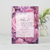 Invitation Dusty Rose et Mauve Floral Mariage (Debout devant)