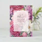 Invitation Dusty Rose et Sage Floral Mariage (Debout devant)