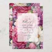 Invitation Dusty Rose et Sage Floral Mariage (Devant / Derrière)