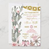Invitation Dusty rose fille espagnole Baby shower fille espag (Devant)