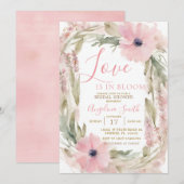 Invitation DUSTY ROSE Fleur sauvage Fête des mariées (Devant / Derrière)