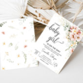 Invitation Dusty rose Floral Baby shower de verdure