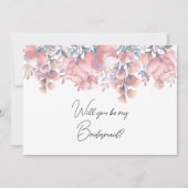 Invitation Dusty Rose Floral be bridesmaid proposition (Devant)