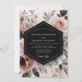 Invitation Dusty Rose Floral Bloom Romance Wedding (Devant)