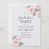 Invitation Dusty Rose Floral Blush Pink Graduation Party (Devant)