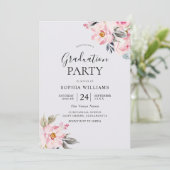 Invitation Dusty Rose Floral Blush Pink Graduation Party (Debout devant)