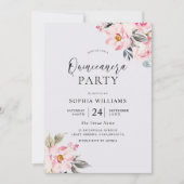 Invitation Dusty Rose Floral Blush Pink Quinceanera Party (Devant)