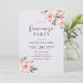 Invitation Dusty Rose Floral Blush Pink Quinceanera Party (Debout devant)