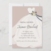 Invitation Dusty rose Floral Bride Fête des mariées  (Devant)