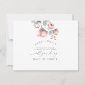 Invitation Dusty Rose Floral Bridesmaid - Maid of Honor (Devant)