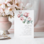 Invitation Dusty Rose Floral Élégant Fête des mariées minimal<br><div class="desc">Élégante invitation à la douche nuptiale rose pâle à fleurs</div>