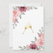 Invitation Dusty Rose Floral Elegant Fête des mariées or (Dos)