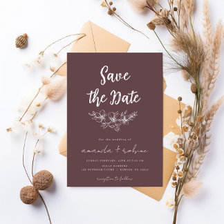 Invitation Dusty Rose Floral Enregistrer la date