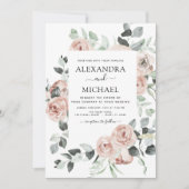 Invitation Dusty rose floral Eucalyptus Mariage Invi (Devant)