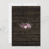 Invitation Dusty Rose Floral géométrique sur bois foncé (Dos)