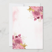 Invitation Dusty rose Floral Gown Rose or Quinceanera (Dos)