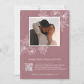 Invitation Dusty Rose Floral Line Art | Photo | MARIAGE (Dos)