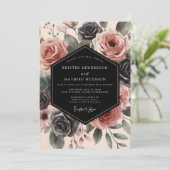 Invitation Dusty Rose Floral Opulent Wedding (Debout devant)