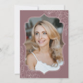 Invitation Dusty rose Floral Photo 50e fête d'anniversaire (Dos)