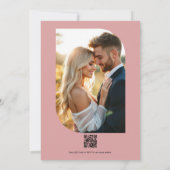Invitation Dusty Rose Floral Photo and QR Code Wedding (Dos)