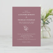 Invitation Dusty Rose Floral Simple Mariage (Debout devant)