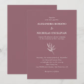 Invitation Dusty Rose Floral Simple Mariage (Devant / Derrière)