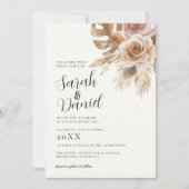 Invitation Dusty Rose Floral Wreath Mariage (Devant)