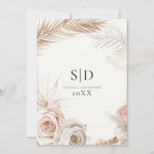 Invitation Dusty Rose Floral Wreath Mariage (Dos)