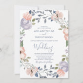 Invitation Dusty Rose Florals Mariage (Devant)