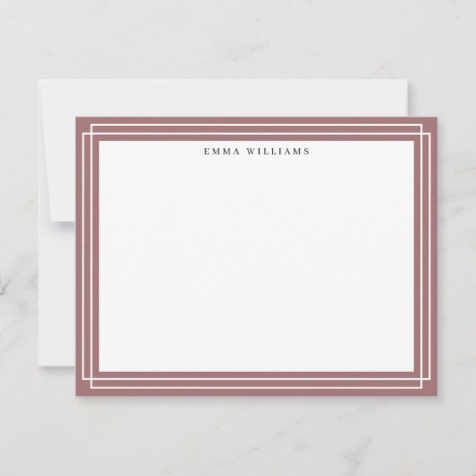 Invitation Dusty Rose Frame Note Card (Devant)