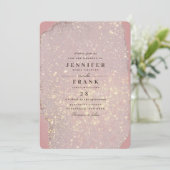 Invitation Dusty Rose Glam Gold Parties scintillant Élégant r (Debout devant)
