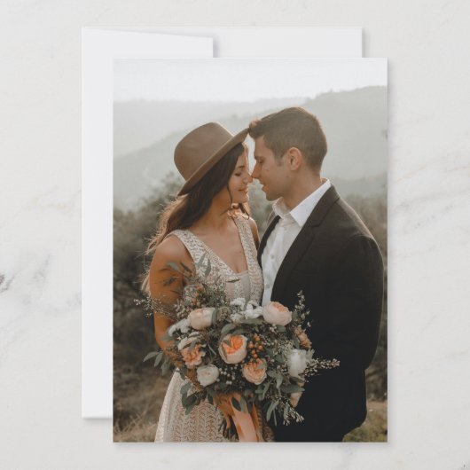 Invitation Dusty Rose Gold Arch Sage Monogramme Mariage photo (Dos)