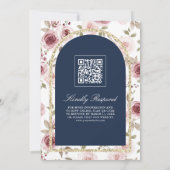 Invitation Dusty Rose Gold Lace QR Code Marine Musulman Maria (Dos)