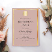 Invitation Dusty rose gold retirement party business logo
