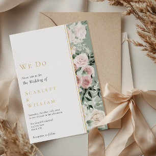 Invitation Dusty Rose Gold Sage Vert Vintage Nous faisons Mar