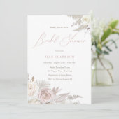 Invitation Dusty Rose & Ivory Elegant Fête des mariées (Debout devant)