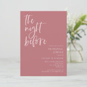 Invitation Dusty Rose La Nuit Avant Le Dîner De La Répétition (Debout devant)