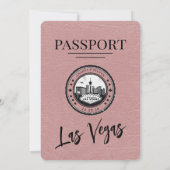 Invitation Dusty Rose Las Vegas Mariage de passeport (Dos)